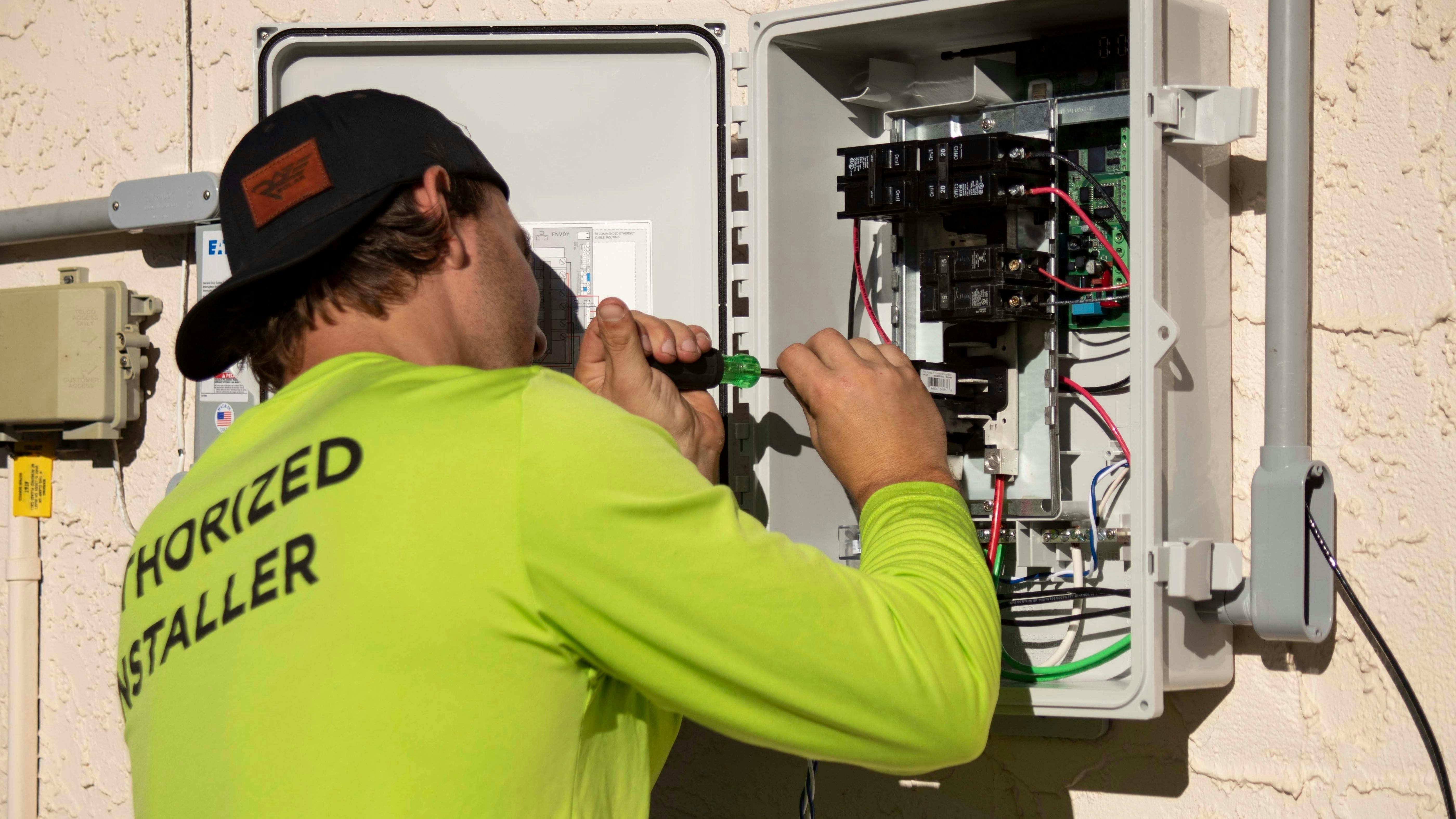 Electrician at work