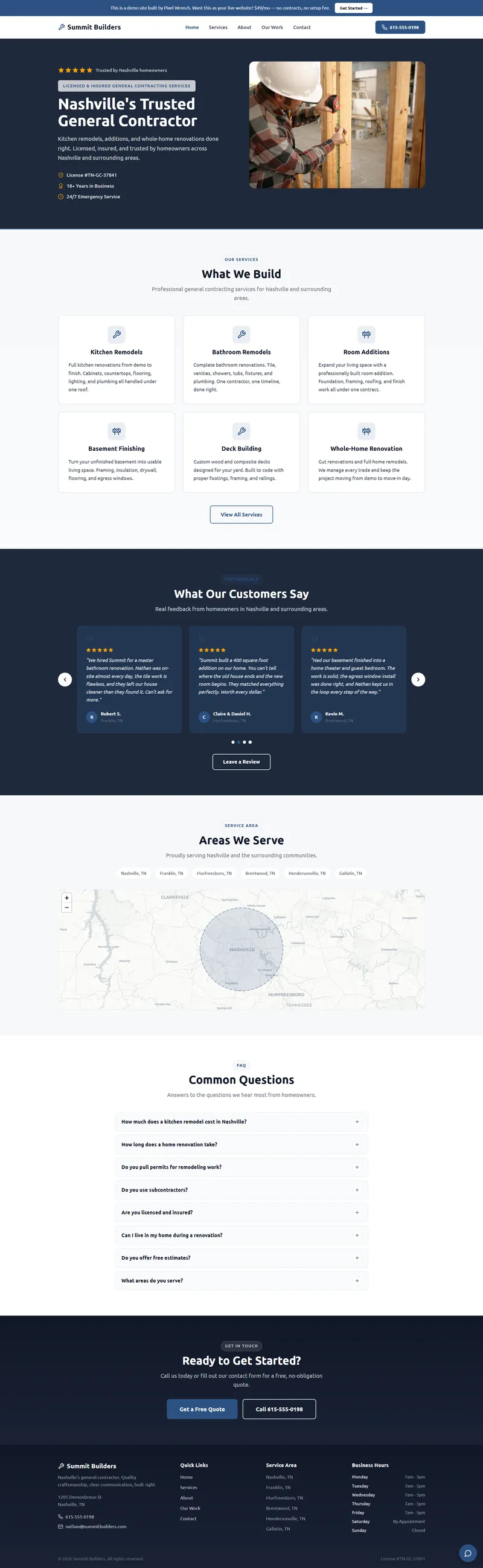 General Contracting website demo