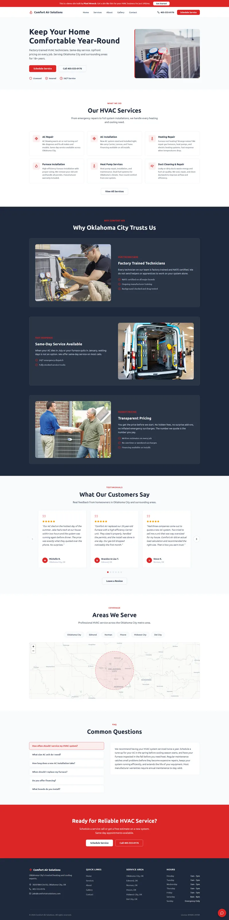 HVAC website demo