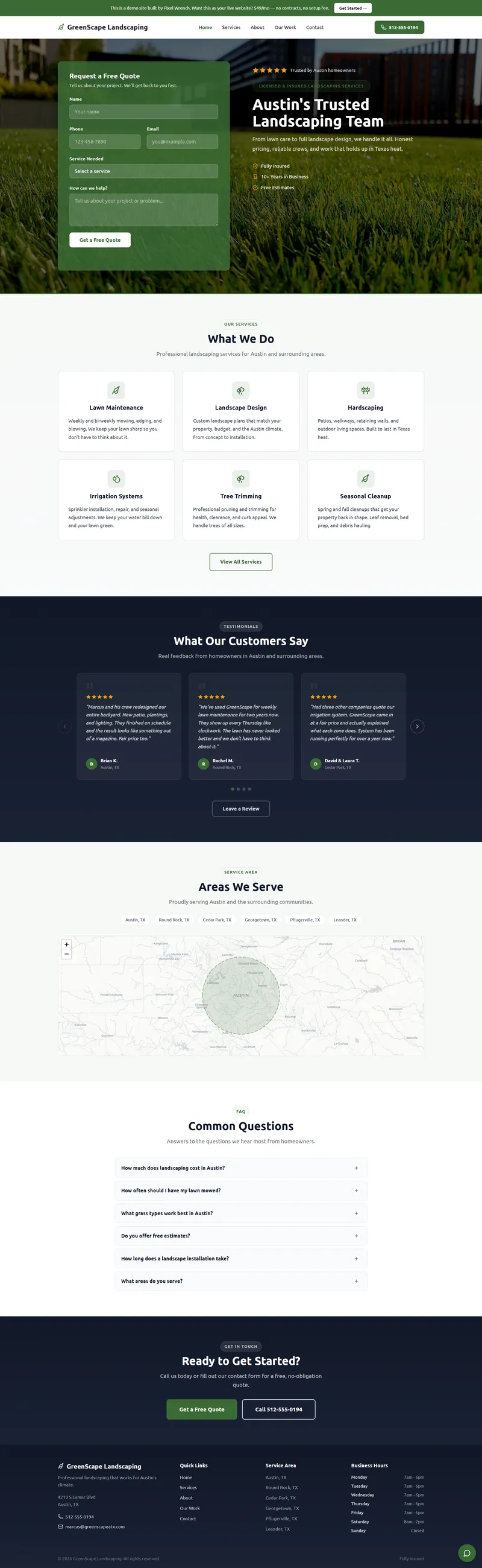 Landscaping website demo