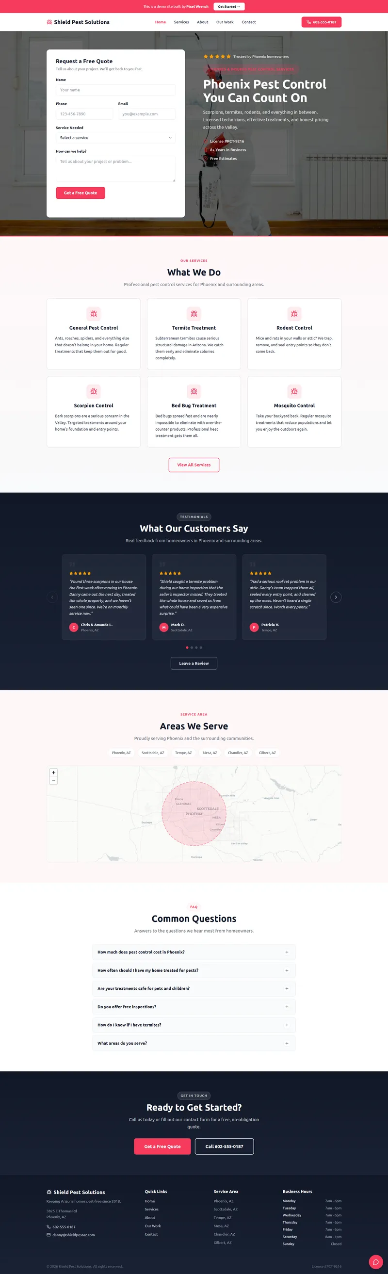 Pest Control website demo